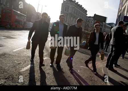 Businessmen on lunch break London England Uk Stock Photo