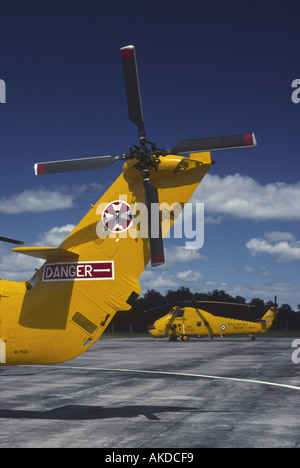 Search and Rescue Helicopter Wessex tail rotors RAF Leuchars Fife Scotland  GAV 1003 Stock Photo