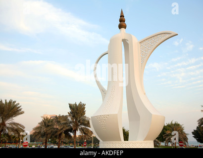 The Dallah coffee pot monument on the Corniche in Doha Qatar Stock Photo