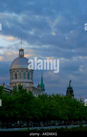 View of the downtown in old Montreal Quebec Canada Stock Photo
