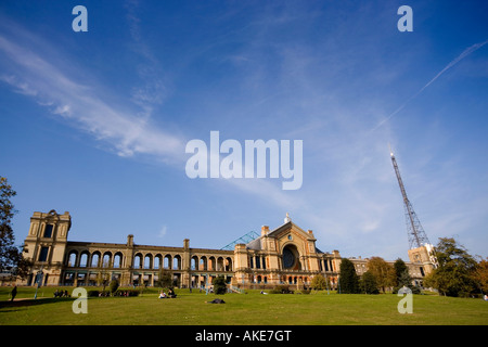 View of the front Alexandra Palace from parkland below, London, England UK Stock Photo