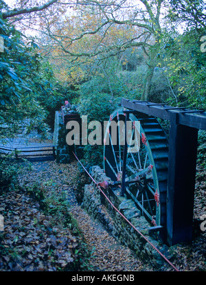 Water wheel at Wheal Martyn Museum for China Clay workings near St Austell The 35 foot wheel was built in the 1880s Stock Photo