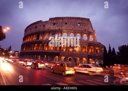 Romes Colosseum at night Stock Photo