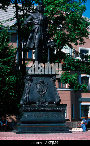 Russland, Kaliningrad (Königsberg), Baltijsk (Pillau), 1997 errichtetes Denkmal von Zar Peter dem Grossen Stock Photo