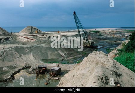Russland, Kaliningrad (Königsberg), Jantarny (Palmnicken), Abraumhalden des Bernsteinabbaus bei Palmnicken (Jantarny) Stock Photo