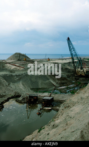 Russland, Kaliningrad (Königsberg), Jantarny (Palmnicken), Abraumhalden des Bernsteinabbaus bei Palmnicken (Jantarny) Stock Photo