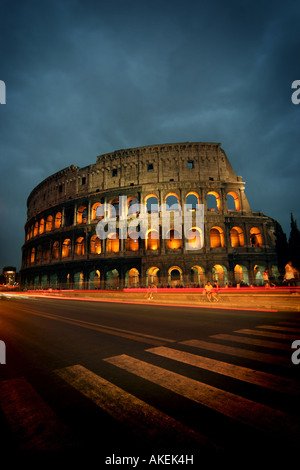 Romes Colosseum at night Stock Photo