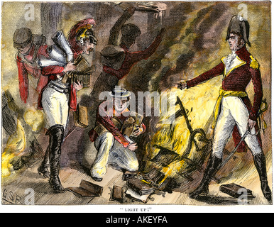 The Burning Of Washington DC By The British During The War Of 1812   British Troops Burning The Library Of Congress In 1814 During The Akeyfa 