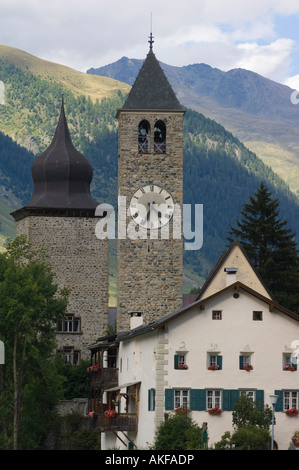 village partial view, susch, switzerland Stock Photo