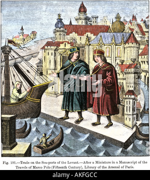 Trade in a seaport of the Mediterranean about the time of Marco