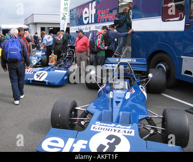 Tyrrell 001 and 002 Racing Cars at Silverstone Northamptonshire Stock Photo