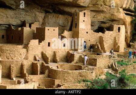 USA, Colorado, Mesa Verde Nationalpark, Cliff Palace,  the largest cliff dwelling in Mesa Verde National Park Stock Photo