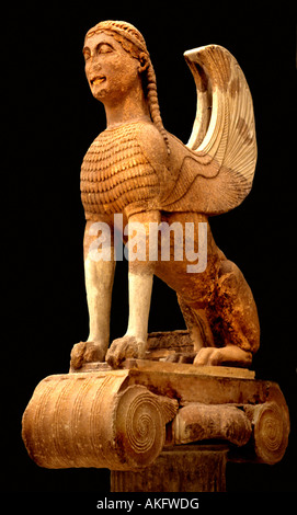 Large Sphinx of Naxos Archaeological Museum Delphi Stock Photo