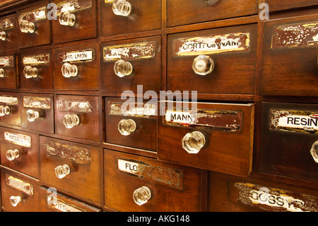 Antique apothecary chest of drawers UK Stock Photo