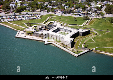 Aerial view of Castillo de San Marcos National Monument in Saint Augustine Flordia Stock Photo