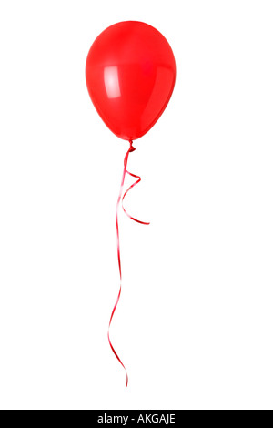 Single Red Helium Balloon Stock Photo