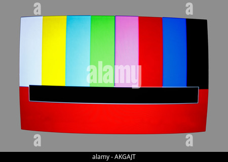 Color bar test pattern on HDTV monitor Stock Photo