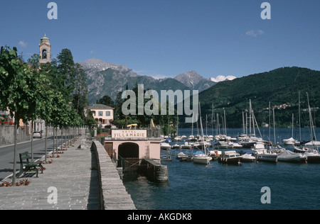 the town and the marina of Tremezzo on the lake of Como Lombardy Italy Stock Photo