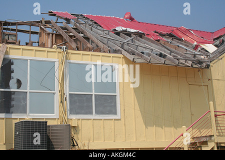 Hurricane damage two weeks after Hurricane Katrina Pensacola Beach Florida Gulf Coast United States Stock Photo