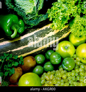 various vegetables and fruits for diet Stock Photo