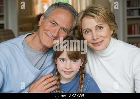 Girl and grandparents Stock Photo