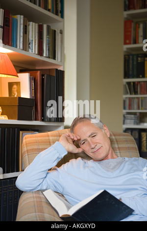 Man reading a book Stock Photo