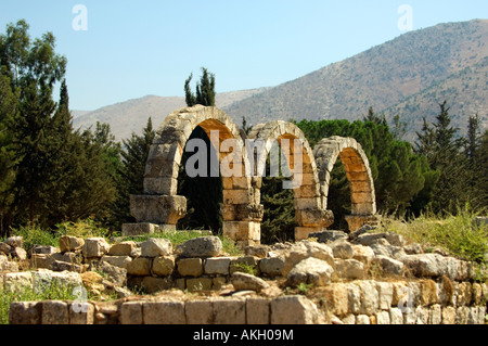 Arches in Anjar Castle Stock Photo