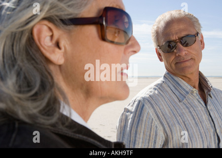 Senior couple wearing sunglasses Stock Photo