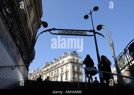 exit of Etienne Marcel underground station Paris France Stock Photo