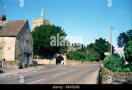 The main road through Sutton Benger in Wiltshire Stock Photo