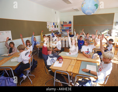 Elementary school classroom in Sweden Stock Photo