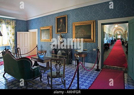 Living room, Nelson castle, Maniace di Bronte, Sicily, Italy Stock Photo