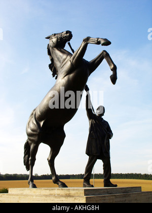 Millennium Racehorse Statue Newmarket Suffolk sculpted by Marcia Astor and Allan Sly Stock Photo
