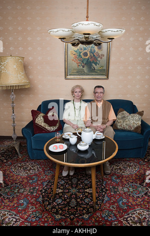 Couple having tea Stock Photo