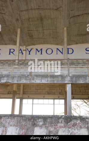 Reims Gueux historic motor circuit. The old grandstand Stock Photo