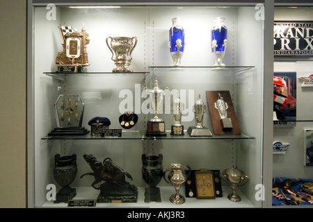 Inside the Indianapolis Motor Speedway Hall of Fame Museum with it's exhibition of racing cars and memorabilia. Stock Photo