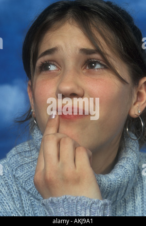 Worried Young Girl Stock Photo