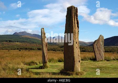 Standing Stones on Machrie Moor, Isle of Arran, Scotland Stock Photo