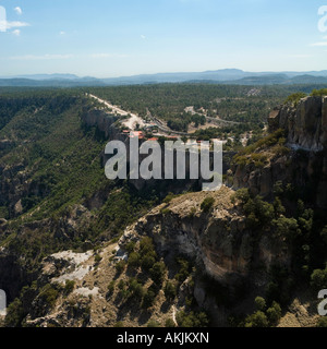 vista view copper canyon mexico spectacular drop height high summit  altitude travel tourism escape getaway vacation hike climb Stock Photo