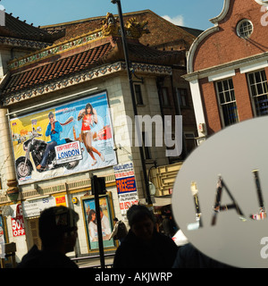 Himalaya Palace cinema Southall West London No model release required as all people are in total silhouette so unrecognizable Stock Photo