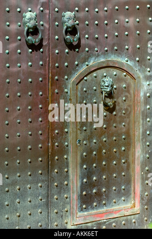 Old rusty metal door Deir Al Qamar Lebanon Middle East Stock Photo