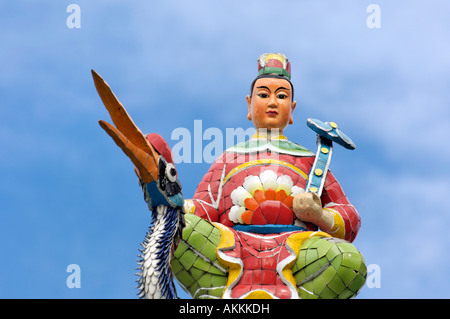 Roof top decoration at the Hong San Chinese Temple in Kuching Stock Photo