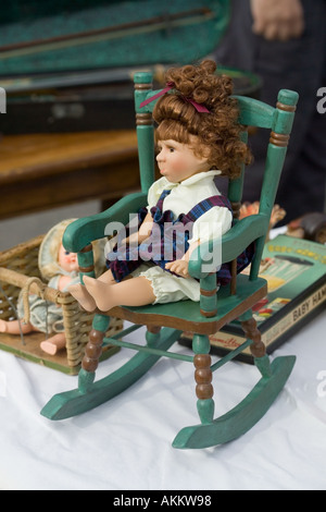 doll at flea market in Helsinki Stock Photo