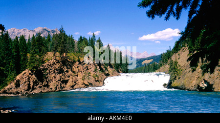 Canadian Rockies Bow Falls in Banff National Park Canadian Rocky mountains Alberta Canada North America Stock Photo