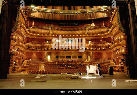 Inside the main auditorium The Donald Gordon Theatre in Wales Millennium Centre, Cardiff Bay, South Wales, UK Stock Photo