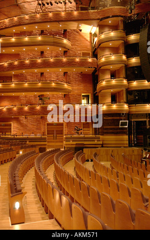 Inside the main auditorium The Donald Gordon Theatre in Wales Millennium Centre, Cardiff Bay, South Wales, UK Stock Photo