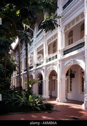 Singapore Raffles Hotel courtyard with quality shops Stock Photo