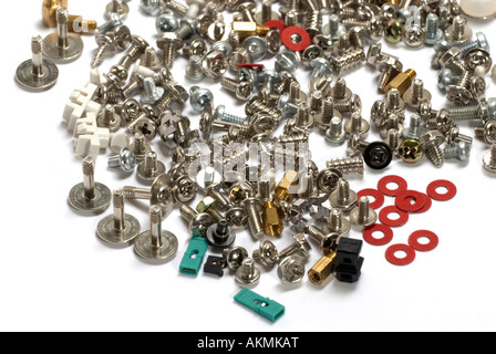Assorted collection of computer screws and ^washers Stock Photo - Alamy