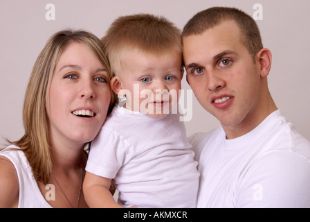 Young Family Portrait Stock Photo