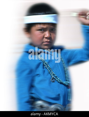 USA - ARIZONA: Navajo boy at a traditional Pow Wow Stock Photo